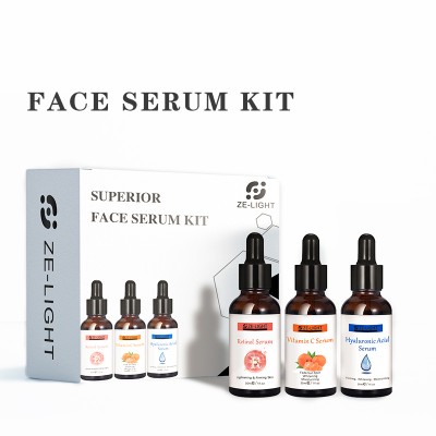 Ze Light Best Gift Set Skin Care Vitamin C Anti Aging Whitening Hyaluronic Acid Organic Retinol A Facial Serum Kit